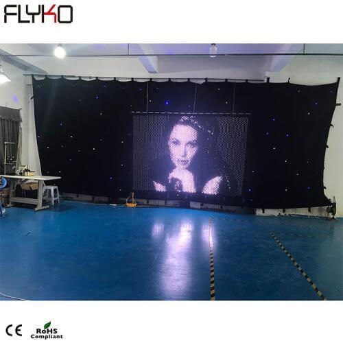 Free shipping professional DJ stage equipment led curtain P35MM 2X3M + Star curtain 3x7m Bw