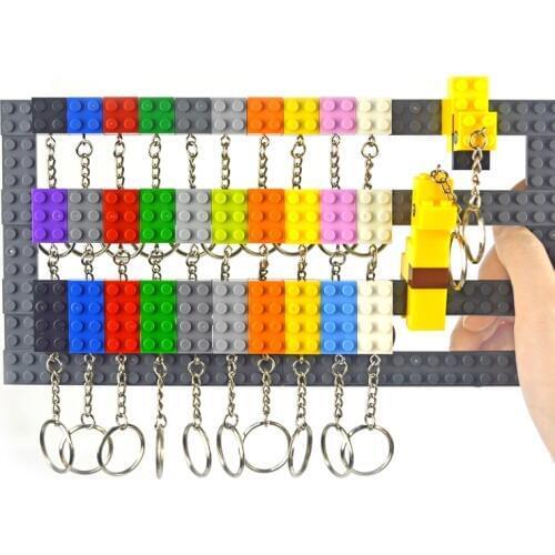Keychain Building Blocks Random Color key Chain Hanging Ring Accessories Creative brick kits Compatible All Brands toys for kids