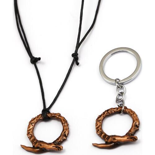 HSIC Fashion Game Jewelry God Of War Keychain Alice Madness Returns Horseshoe Logo Keyring For Men Women Jewelry HC13060