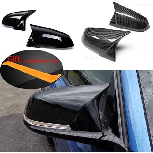 For BMW M Series F87 M2 2014 - 2018 Rearview Mirror Cover Carbon Fiber Pattern Decorative Rearview Mirror Accessories