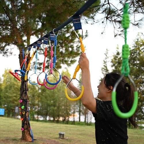 Kids Rings Playground Hanging Rings Climbing Swing Kids Children Swing Rings Outdoor Mountain Climbing Gymnastic Colorful Ring