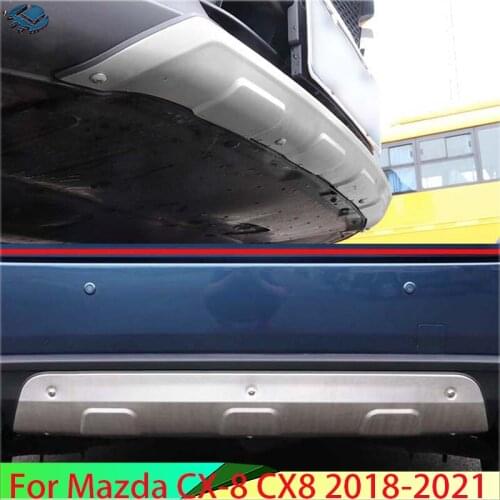 For Mazda CX-8 CX8 2018-2019 Stainless Steel Front and Rear Bumper Skid Protector Guard Plate