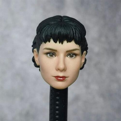 1/6 Movie Star Beauty Girl Head Sculpt With Hard Hair Model Accessory For 12" Pale Skin Action Figure Body