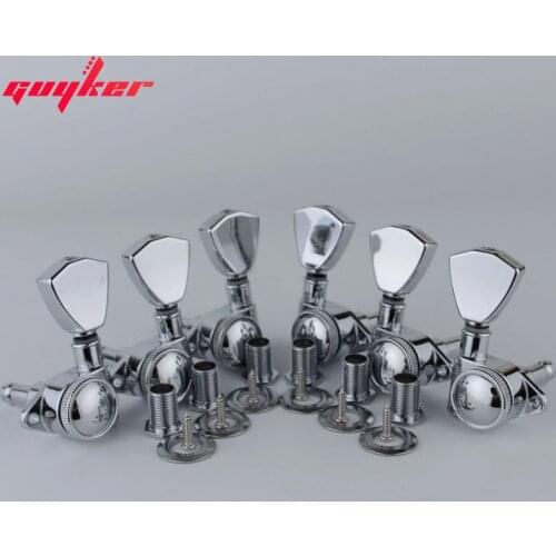 GUYKER 3R3L Tuners Guitar Models Rear lock string Electric Guitar Machine Heads Trapezium Button Chrome