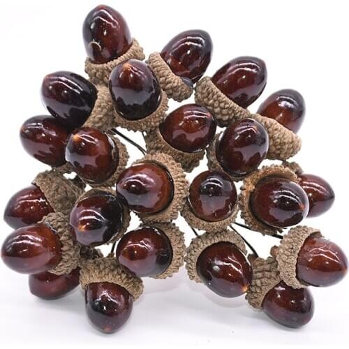 Fake Plastic Foam Simulation Mini Artificial Berry Flower Oak Acorn Nut Christmas Tree Ornament Wedding Party Home Decoration