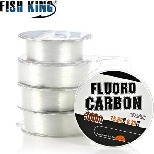 300M FluoroCarbon Fishing Line Strong Wire Shock Leader 30-45LB/13.5-20.3kg Carbon Fiber Coating Fly Fishing String Cord Japan