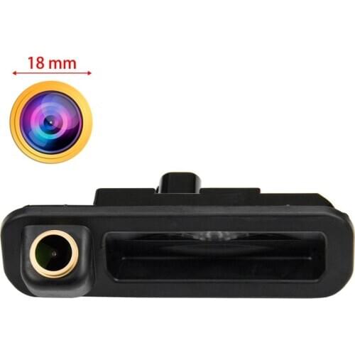 Misayaee Golden HD Rear View Backup Camera Trunk Handle for Ford Escort Turnier focus 2 3 SE ST Wagon 2011- 2014 MK3 LED Light