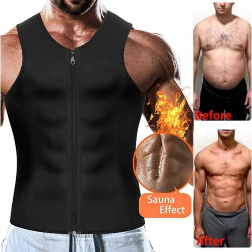 Miss Moly Mens Zipper Neoprene Waist Training shaper Tops Slimming Vest Shapewear Control Shapewear Trainer Girdle Belt Trimmer