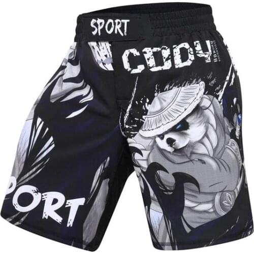 Mens Boxing Pants Printing MMA Shorts kickboxing Fight Grappling short panda Muay Thai boxing shorts sanda Kickboxing Shorts