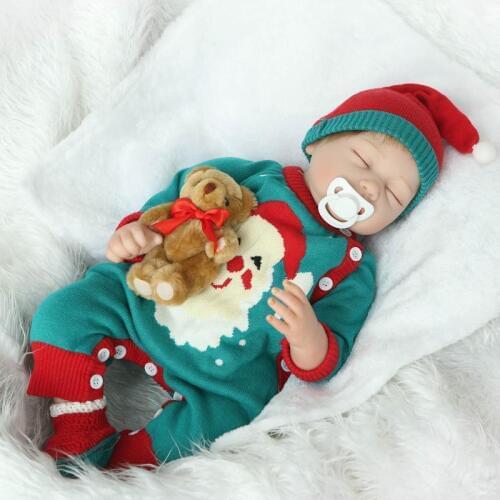 55cm Sleeping Soft Silicone Reborn Baby Dolls Realistic Looking Baby Girl Playmates Doll Toddler Cotton Body Xmas Gift
