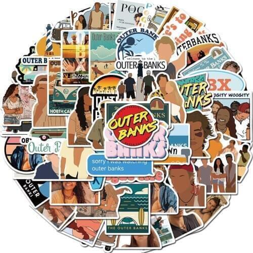 100PCS New TV Show Outer Banks Sticker DIY Car Motorcycle Travel Luggage Guitar Skateboard Graffiti Stickers Decal for Kid Gift