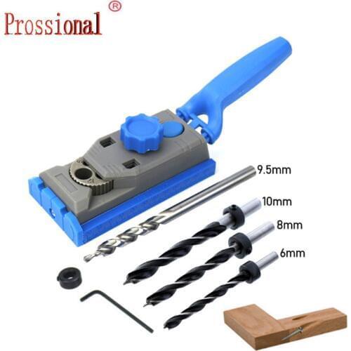 Woodworking Drilling Hole Jig Inclined Locator Oblique Hole Jig Kit Drill Guide Sleeve Wood Drilling Punching Tool