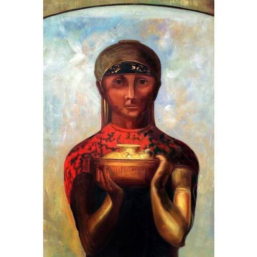 Symbolism Canvas Wall Art Painting for Living Room The Cup of Mystery, 1890 by Odilon Redon Home Decor Painting by Hand