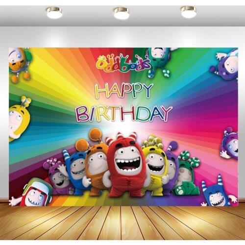Oddbods Backdrop Colorful Graffiti Kids Happy Birthday Party Photography Background Photo Studio Booths Props Decor Banner