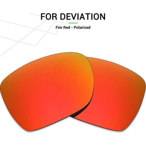 Mryok Anti-Scratch POLARIZED Replacement Lenses for Oakley Deviation Sunglasses Fire Red