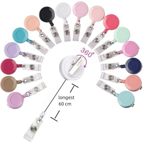 360° Rotatable Colorful Men And Women Badge Reel Cardholder Students High-Quality Metal+Plastic Extensible Badge Holder Reel