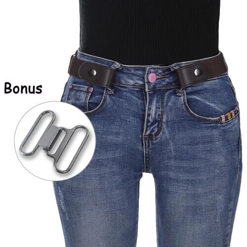 Adjustable Stretch Waist Belt No Show Flat Buckle Non-Slip Simple Elastic Belts Band For Women And Men Pants Clothes Waistband