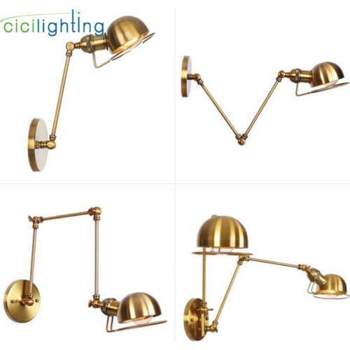 Loft Retro Adjustable Wall Light Bronze Swing Arm Wall Lamps Lights for Industrial and Home Nordic Wrought Iron Decor Wall Lamp