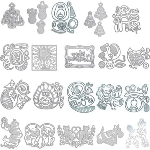 Christmas Tree Penguin Cats Dinosaurs Metal Cutting Dies For Scrapbooking Craft Die Cut Card Making Embossing Stencil