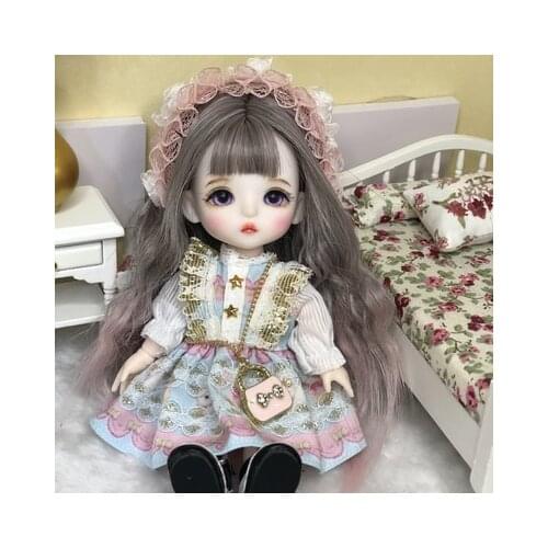 BJD Doll 17CM Pure Handcraf ob11 Body DIY Dolls Fashion Clothes Dresses for Royalty Girls Doll Makeup Face Baby Reborn Wig