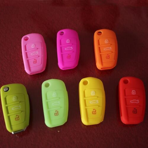 Silicone Car Key Cover Case for Audi A3 A5 Q3 Q5 A6 C5 C6 A4 B6 B7 B8 TT 80 S6 Auto Key Cover Holder Protector Accessories