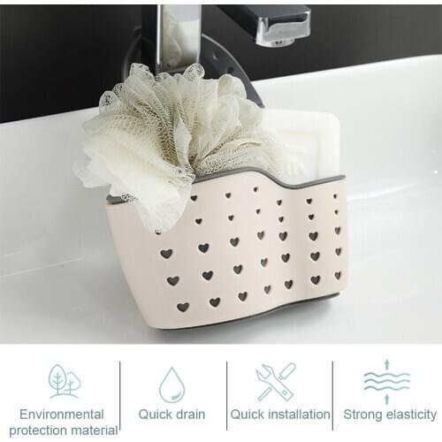 Kitchen drain basket Kitchen sink storage rack Dish cloth sponge storage bag Soap Storage Organizer Utensils Bathroom