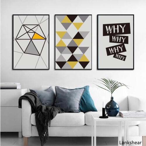 Modern Abstract Geometric Canvas Painting Wall Art Canvas Nordic Posters Wall Picture For Living Room Home Decoration No Frame