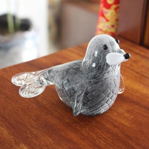 GLASS SEA LIONS FIGURINES TABLE ORNAMENT FISH TANK LANDSCAPING SCULPTURE MARINE ANIMA FIGURINE HANDBLOWN GLASS CRAFT HOME DECOR