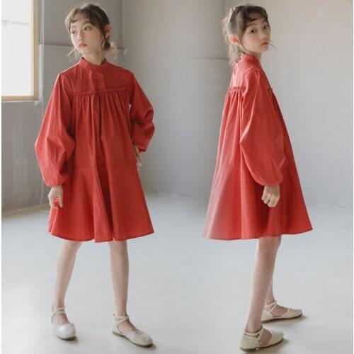 Spring Girls' Dresses 2020 Autumn Skirts Korean Kids Princess Dress For Children Fashion Clothes Casual Long Sleeve Girls Soft