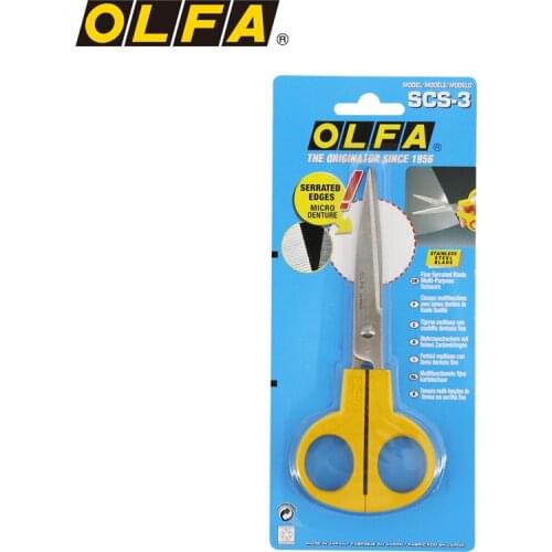 Japan OLFA import 169B stainless steel non-slip tailoring fabric multi-purpose zigzag scissors SCS-3