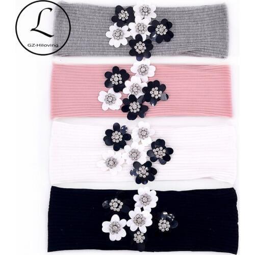 GZhilovingL Woman Flower Headbands Hairbands 2019 Summer Casual Cotton Elastic Ribbed Head Warp Turban Girls Hair Accessories