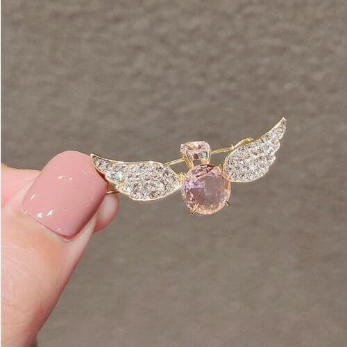 MOGAKU Fashion Angel Wings Hair Clips Crystal Sweet Small Barrettes for Women 2021 Trendy Headwear OL Casual Jewelry Accessories