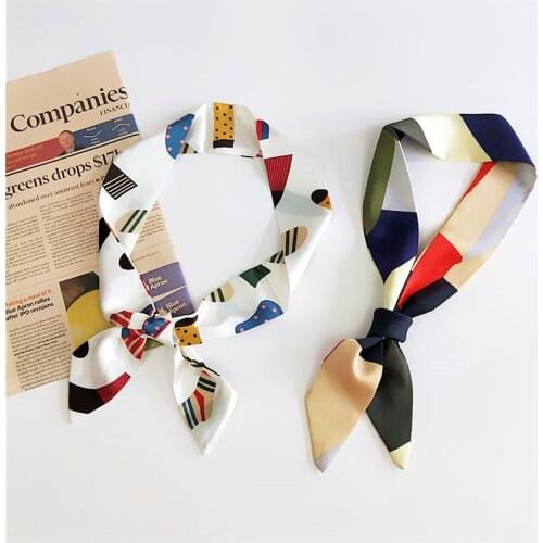 2021 new ladies summer scarf luxury brand satin turban skinny tied bag handle ribbon wild long streamer fashion headband N11