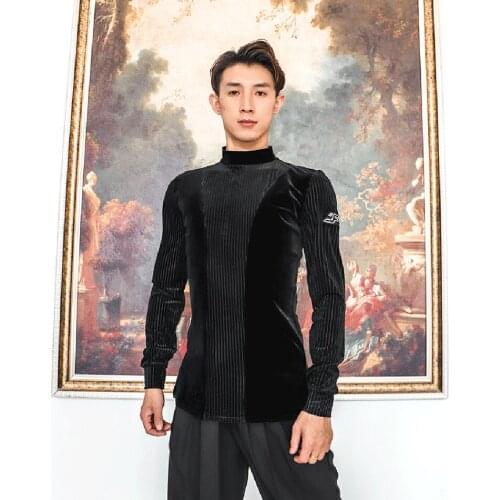 2020 New Latin Dance Dress Women Tees L12 Long Sleeve Male High Neck Dancing Tops Latin Dance Costume Latina Dress