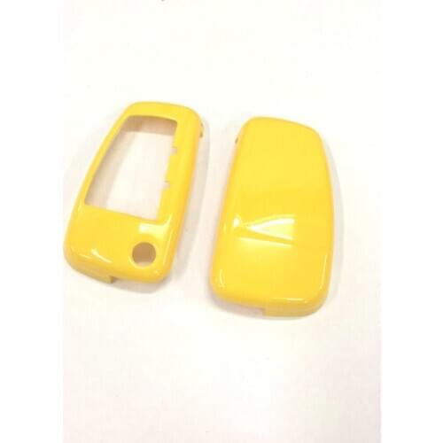 Hard Plastic Keyless Remote Key Fob Shell Protection Case Cover (Gloss Yellow Color) For Audi Square Keypad