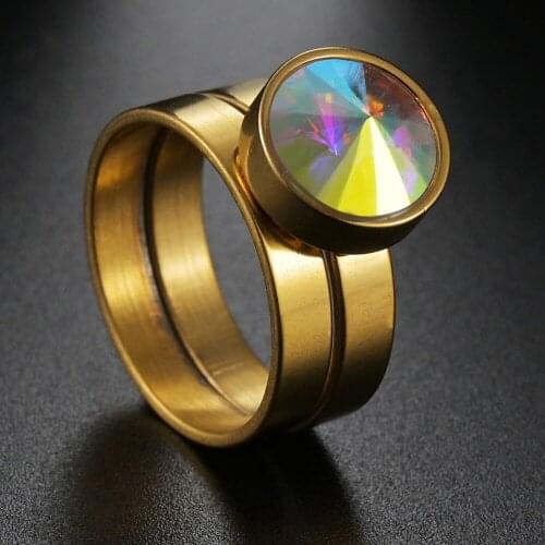 1 Pair Wedding Engagement Ring Luxury Big Crystal Rings for Women Men Cubic Zirconia Trend Female Love Jewelry