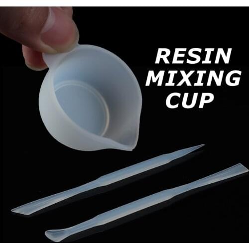 1Sst Silicone Sticks Epoxy Mixing Cup Handmade Jewelry Making DIY Resin Tool Kit Translucent Glue Resin Mixed Measure Tools