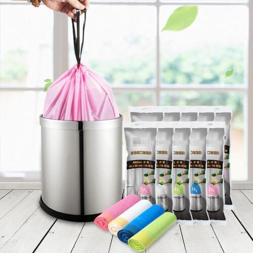 2.6 -15.8 Gallon ( 10L - 60 Liters) Trash Bags - Automatic Closing - Drawstring Plastic Rubbish Garbage Bags - Random color