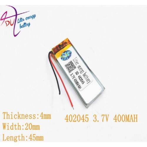 2pcs [SD] 3.7V,400mAH,[402045] Polymer lithium ion / Li-ion battery for TOY,POWER BANK,GPS,mp3,mp4,cell phone,speaker