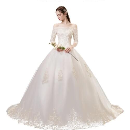 2019 Sparkling Robe de Mariee Sheer Jewel Neckline Ball Gown Wedding Dresses Luxury Arabic Dubai Professional Custom