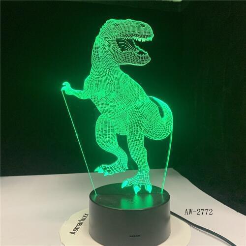 Dinosaur 3D Light 7 Color Led Night Lamps For Kids Touch Led Usb Table Lampara Lamp Baby Sleeping light Office Light AW-2772