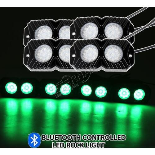 Free ship NEW 4pcs pod RGB remote rock light 18W mini work light fog lamp for car automotive 4x4 offroad ATV UTV heavy trucks