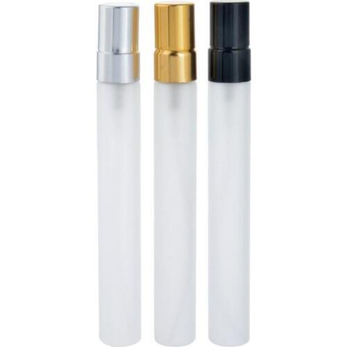 500pcs/lot 10ML Mini Frosted Glass Spray Bottle Portable Perfume Atomizer with Metal Aluminum Cap