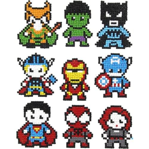 9Pcs Hero Cartoon Diamond Painting Stickers Painting By Diamonds Mini Pattern DIY Crafts Home Wall Decor
