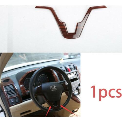 Car accessories FOR HONDA CR-V CRV 2007-2011 wood grain inner Steering wheel strip cover trim