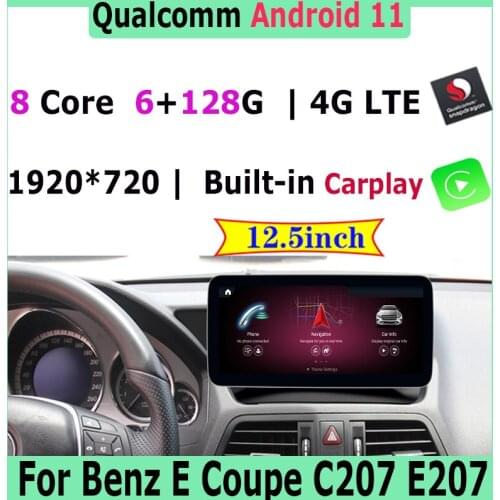 12.3" Snapdragon 8Core 4+64G Android 10 Car Multimedia Player GPS Radio Stereo for Mercedes Benz E Coupe C207 E207 2009-2015