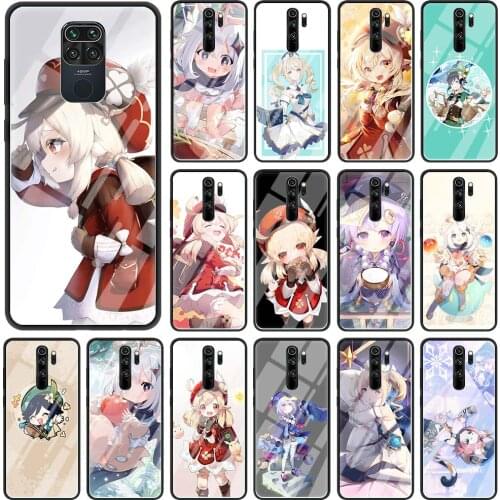 Phone Case for Xiaomi Redmi Note 9S 8 8T 9 K30 Pro K20 7 8A 9A 9C 9i Tempered Glass Funda Back Cover games Genshin Impact Cute