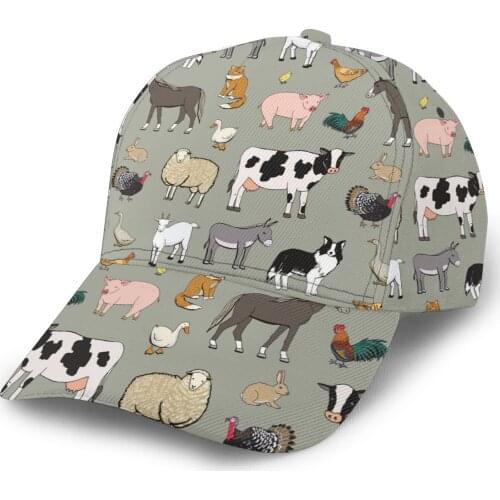 Farmhouse Animals Outdoor Sport Caps Baseball Hat Men Women Visor Cap Baseball Cap Street Hip Hop Caps