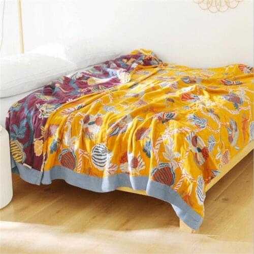 Cotton Blanket Bedspread Breathable Gauzed Soft Summer Blanket King Queen Size Muslin Cotton Sleeping Blanket