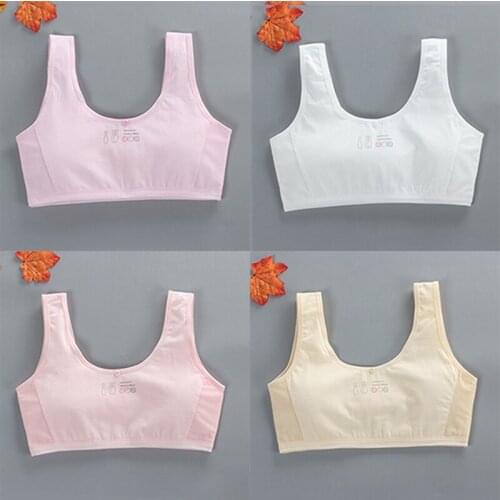 Cotton Sports Bra Tops Teenage Training Underwear Bra Girl Bras for Teens Girls Kids Underwear Student Teen Vest 8-16 Years